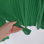 Vintage Cable Knit Turtleneck Sweater Cotton Pullover in Kelly Green XL Photo 3