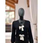 ee:some‎ Black Knit Bow Front Cardigan Sweater Women’s M Size M Photo 1