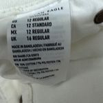 American Eagle ‎ Outfitters White Denim Mini Skirt Hi-Rise Frayed Hem Sz 12 NWT Photo 5