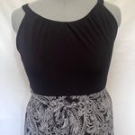 Robbie Bee Maxi Dress Sz XXL Black White Paisley Sleeveless Tie Belt Lined Boho Photo 1
