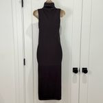 ZARA  Turtleneck Midi Dress Medium Brown Ribbed Bodycon Clean Girl Fall Chic Boho Photo 3