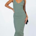 Princess Polly  Green Knit Midi Dress Oxford Ribbed Bodycon XS/S Photo 0