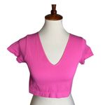 Garage Ribbed V Neck Cropped Top Photo 1