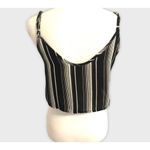 Revamped  Striped  V-neck Flowy Crop Blouse Photo 75