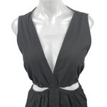 ZARA Black Sleeveless V Neck Plunging Cut Out Waist A Line Maxi Dress Size XXL Photo 3