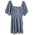 Old Navy floral smocked waist defined puff sleeves Size Medium Photo 2