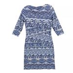 J. McLaughlin Blue White Geometric Catalina Cloth Nicola Dress MEDIUM Photo 2