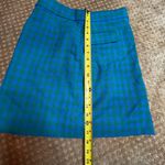 J.Crew NWT Gingham Plaid Check Mini Skirt SZ 0 Green Blue Flap Pockets A-line Photo 9