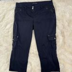 White House | Black Market 5 for $25| WHBM Cargo Embroidered Cropped Black Pants Size 0 Photo 1