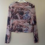 SheIn 90s style Sheer long sleeve crop Photo 0