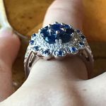 Natural Blue Sapphire Sterling Silver Cocktail Ring Size 6 Photo 1