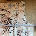 Ann Taylor  Loft Dress Womens 12 Fitted Day Dress Ivory Floral Linen Blend  Zip Photo 10