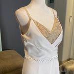 Women’s White Wedding Dress Leg Slit Silver Beading Corset Back Size 2 NEW White Photo 2