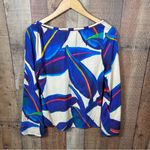 Farm Rio  Anthropologie Linen Blend Rope Tassel Boho Blouse Top Medium Tropical Photo 5