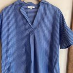 Madewell Courier Stripe Button Back Shirt In Midnight Sea Photo 3