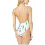 Derek Lam 10 Crosby Striped Side Cut Out Swimsuit White Size L Photo 2