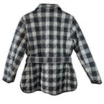 Talbots NEW  Black and White Plaid Tie Waist Quilted Shirt Jacket Size XL Photo 5
