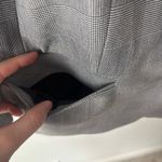 EXPRESS  Plaid Knit Peak Lapel Double Breasted Blazer Black White Micro Plaid Photo 4