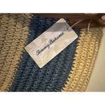 Tommy Bahama NWT  Oversized Striped Straw Beach Tote Bag Blue Woven Photo 3
