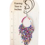 Boho Chic Colorful Fashion Statement Beaded French Wire Closure Dangle Earrings Pink Photo 6