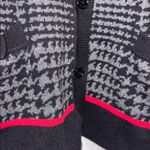 Karl Lagerfeld CHARCOAL AND EBONY CARDIGAN SWEATER CHECKER LIKE DESIGN SIZE L Photo 6
