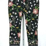 Old Navy Pixie Mid Rise Floral Black Cropped Ankle Pant Size 4 Photo 8