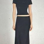 Club Monaco silk charmeuse long black maxi skirt Photo 0