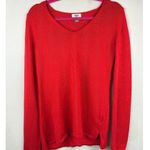 Old Navy  Red V-Neck Long Sleeve Sweater Medium Womens Knit Pullover Photo 1