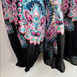 Melissa Paige  size L very boho Black and Pink Paisley Blouse Photo 3