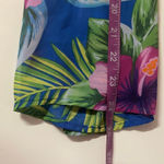 Forever 21 Sheer Blue Tropical Print Long Flared Sleeve Crop Top Size M EUC Photo 8