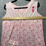 Loti Fashion Pink Floral Nightgown Sleeveless Cotton Polka Dot Loungewear Size M Size M Photo 3
