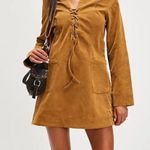 Free People #9 NWT  Bradley Faux Suede Mini Dress in Tobacco Photo 0