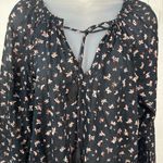 Billabong  Women’s Black Floral Peasant Boho Long Sleeve Top Size Small NWOT Photo 3