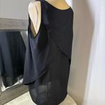 Banana Republic Black Relaxed Tank Top with sheet detailing and layered in back Photo 4
