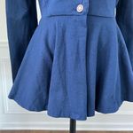 Vintage 80s IN2 Peplum Cardigan Jacket Dark Blue M Size M Photo 4
