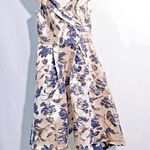 Oleg Cassini Brocade Off the Shoulder High Low Dress 6 Formal Floral Stunning Blue Photo 0