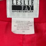 Leslie Fay  Sportswear Blazer 10 Vintage 90s Red Single Button Casual Career Photo 6