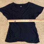 Maeve ‎ Anthropologie Black Top Ruched Detail Short Sleeve Small Photo 6