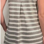 Love Riche  gray/white striped sleeveless shift dress with pockets sz. medium Photo 2