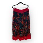 R.Q.T. Red Black Floral Boho Midi Skirt Dark Romantic Hippie Festival 10 Photo 2