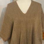 Charlie Paige Tan Sweater Poncho – One Size Photo 4