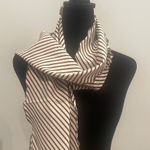Source Unknown Chic brown and white Striped Scarf vintage Photo 0