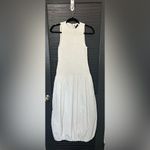 ZARA NWT  XS Poplin Balloon Maxi Dress in Oyster White Photo 3