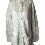 Michael Stars  Ivory And Tan Heathered‎ Mock Neck Long Line Cardigan Sweater 2 Photo 0
