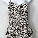 Parker  Black and White Animal Print SIlk Peplum Dress Size X-Small Photo 2