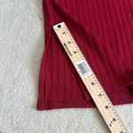 After Market  Red Burgundy Pleated Midi Skirt Side Slits Size Small Photo 10