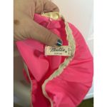 VTG 60s Mistee Hot Pink Nylon Blend Slip Skirt Lace Detail Slit Size Small USA Photo 2