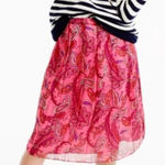 J.Crew | 100% Silk Pink Paisley Chiffon Skirt Size 4 Small S A-Line Photo 0