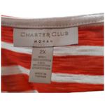Charter Club  Orange and White Striped Tank Top - 2X EUC Photo 2