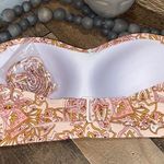 Kona Sol  bikini top only bandeau‎ NWT pink paisley boho floral small Photo 1